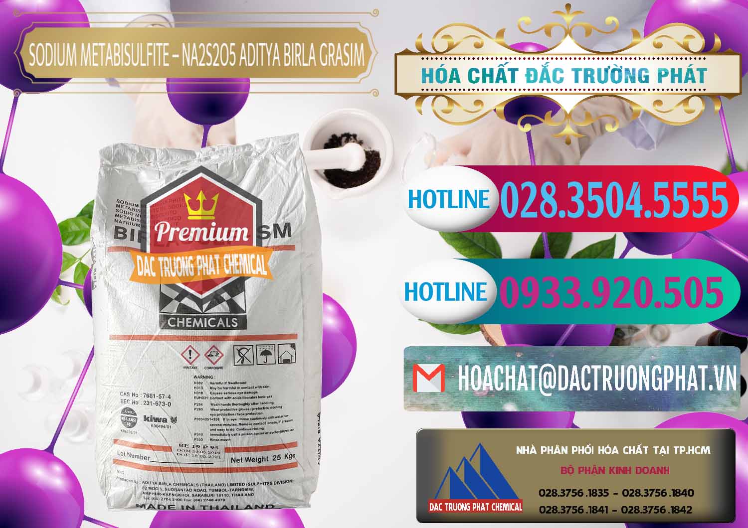 Cty chuyên nhập khẩu và bán Sodium Metabisulfite - NA2S2O5 Thái Lan Aditya Birla Grasim - 0144 - Cty cung cấp - phân phối hóa chất tại TP.HCM - truongphat.vn