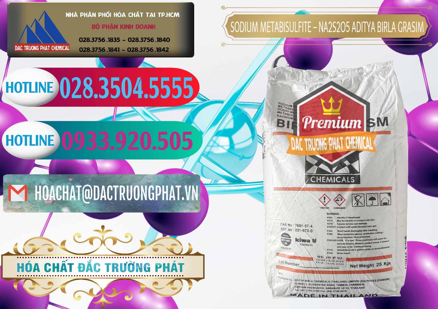 Nơi cung cấp - bán Sodium Metabisulfite - NA2S2O5 Thái Lan Aditya Birla Grasim - 0144 - Chuyên phân phối & bán hóa chất tại TP.HCM - truongphat.vn