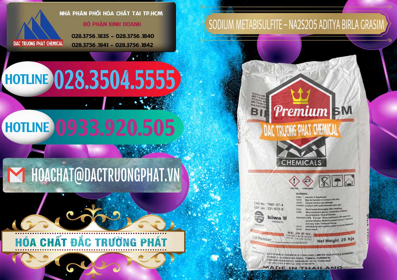 Nhà cung ứng - bán Sodium Metabisulfite - NA2S2O5 Thái Lan Aditya Birla Grasim - 0144 - Chuyên phân phối ( bán ) hóa chất tại TP.HCM - truongphat.vn
