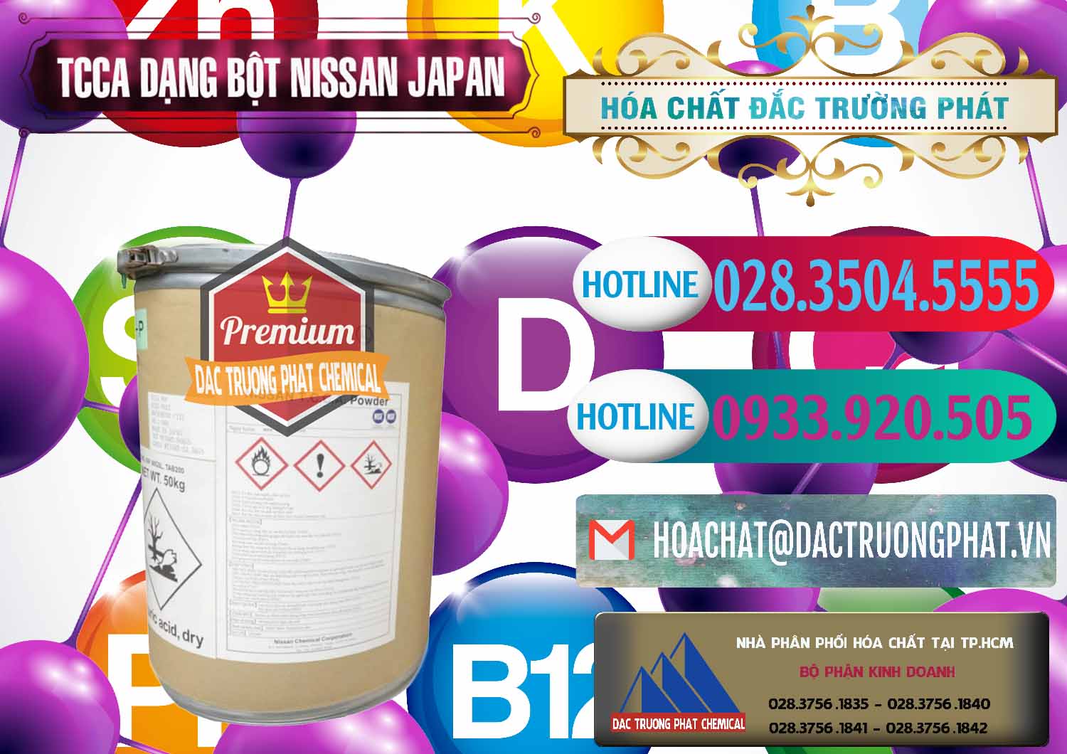 Chuyên cung cấp - bán TCCA - Acid Trichloroisocyanuric 90% Dạng Bột Nissan Nhật Bản Japan - 0375 - Nơi cung cấp ( nhập khẩu ) hóa chất tại TP.HCM - truongphat.vn