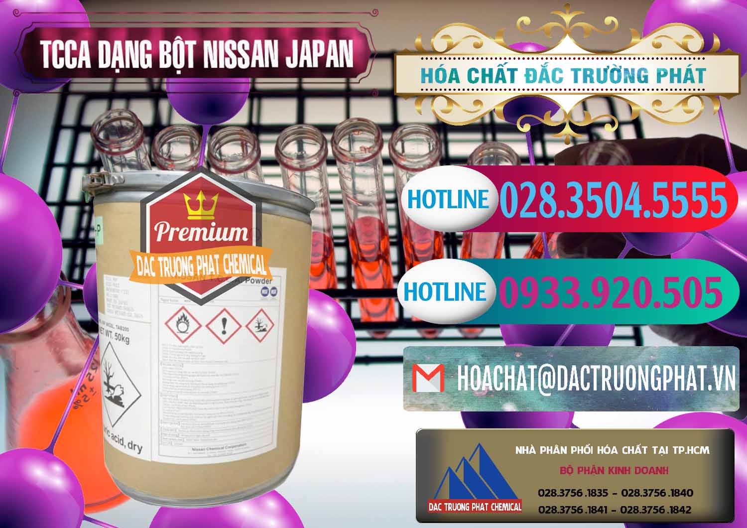 Cty bán ( cung cấp ) TCCA - Acid Trichloroisocyanuric 90% Dạng Bột Nissan Nhật Bản Japan - 0375 - Đơn vị cung cấp và phân phối hóa chất tại TP.HCM - truongphat.vn