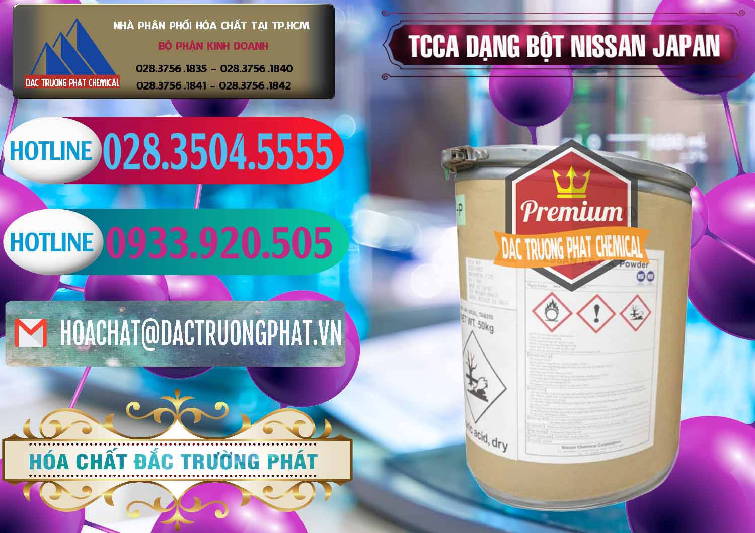 Nhà nhập khẩu - bán TCCA - Acid Trichloroisocyanuric 90% Dạng Bột Nissan Nhật Bản Japan - 0375 - Nơi chuyên bán & phân phối hóa chất tại TP.HCM - truongphat.vn