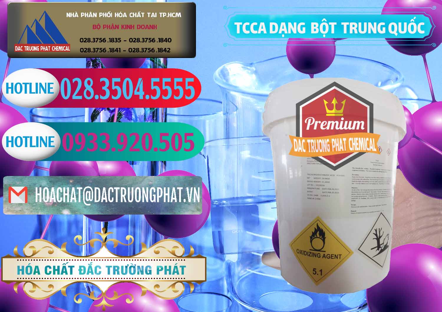 Đơn vị chuyên bán và phân phối TCCA - Acid Trichloroisocyanuric Dạng Bột Thùng 20kg Trung Quốc China - 0386 - Nơi chuyên cung cấp ( nhập khẩu ) hóa chất tại TP.HCM - truongphat.vn