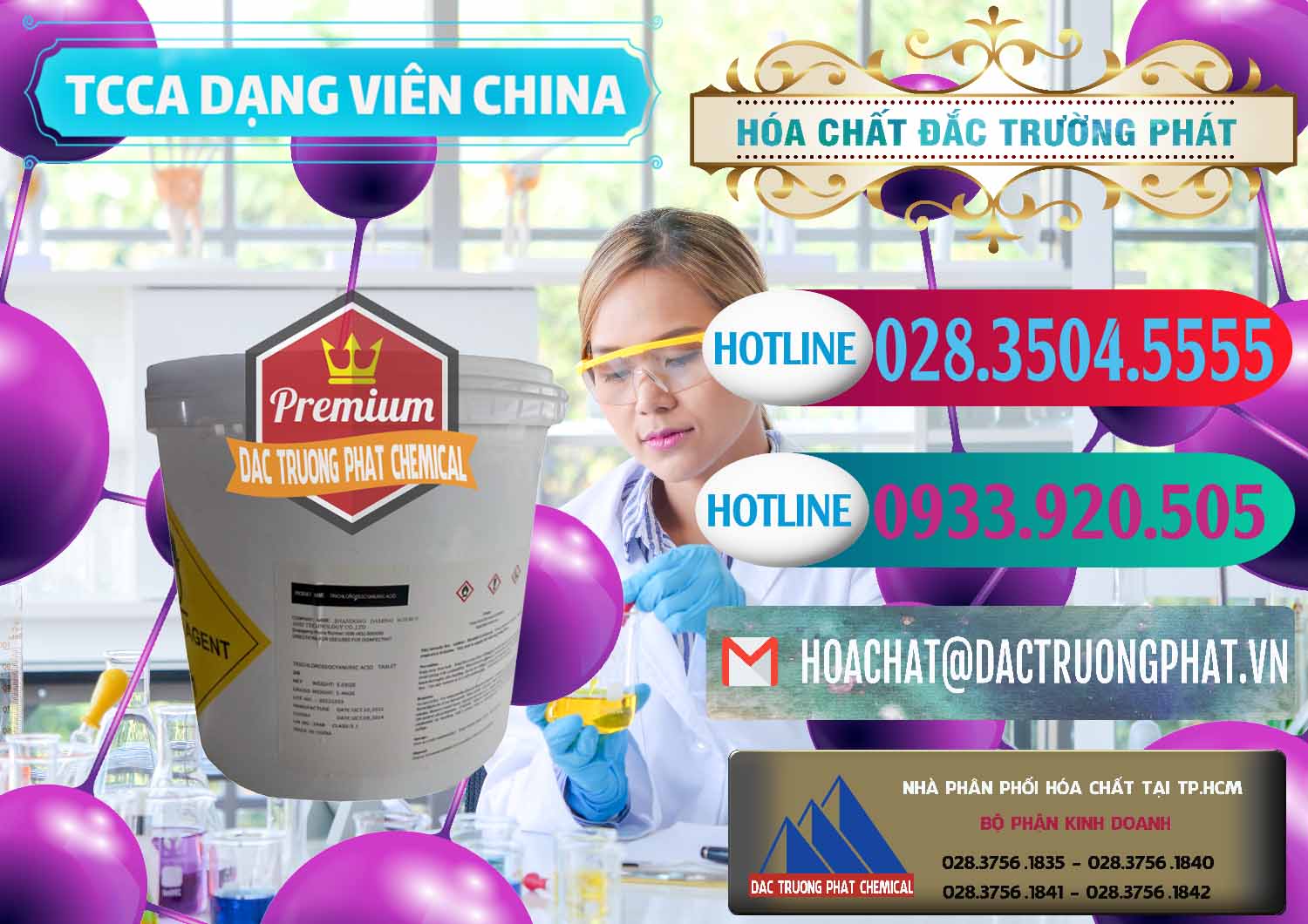 Nhà nhập khẩu _ bán TCCA - Acid Trichloroisocyanuric Dạng Viên Thùng 5kg Trung Quốc China - 0379 - Đơn vị cung cấp _ kinh doanh hóa chất tại TP.HCM - truongphat.vn
