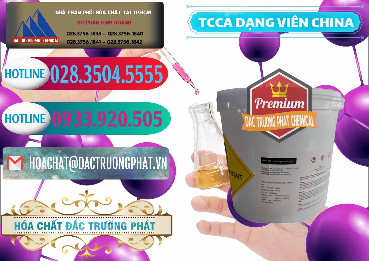Công ty chuyên bán và cung ứng TCCA - Acid Trichloroisocyanuric Dạng Viên Thùng 5kg Trung Quốc China - 0379 - Cty nhập khẩu và phân phối hóa chất tại TP.HCM - truongphat.vn