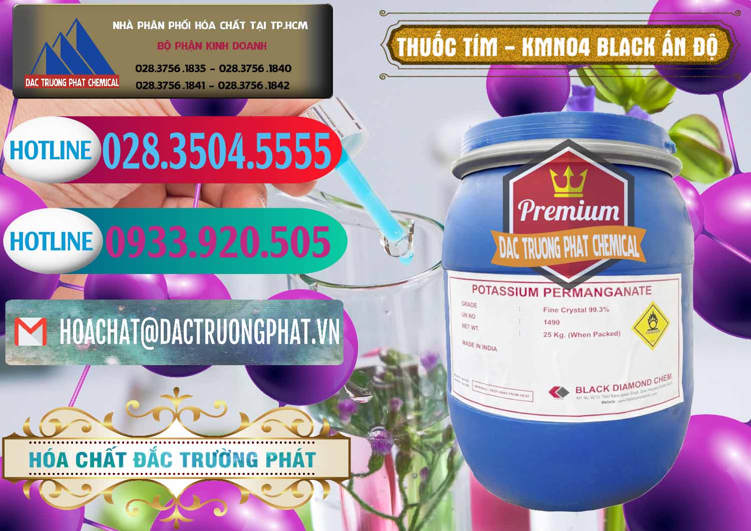 Kinh doanh - bán Thuốc Tím - KMNO4 Black Diamond Ấn Độ India - 0414 - Cty chuyên phân phối _ nhập khẩu hóa chất tại TP.HCM - truongphat.vn