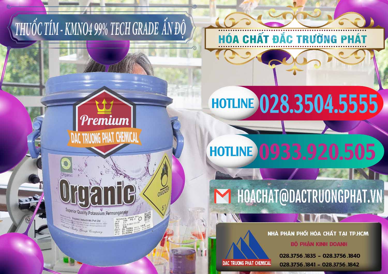 Cty bán & phân phối Thuốc Tím - KMNO4 99% Organic Group Ấn Độ India - 0250 - Công ty chuyên cung cấp - nhập khẩu hóa chất tại TP.HCM - truongphat.vn