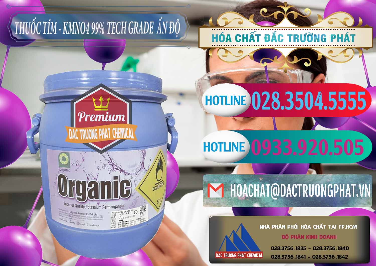 Bán & phân phối Thuốc Tím - KMNO4 99% Organic Group Ấn Độ India - 0250 - Nhà nhập khẩu & cung cấp hóa chất tại TP.HCM - truongphat.vn