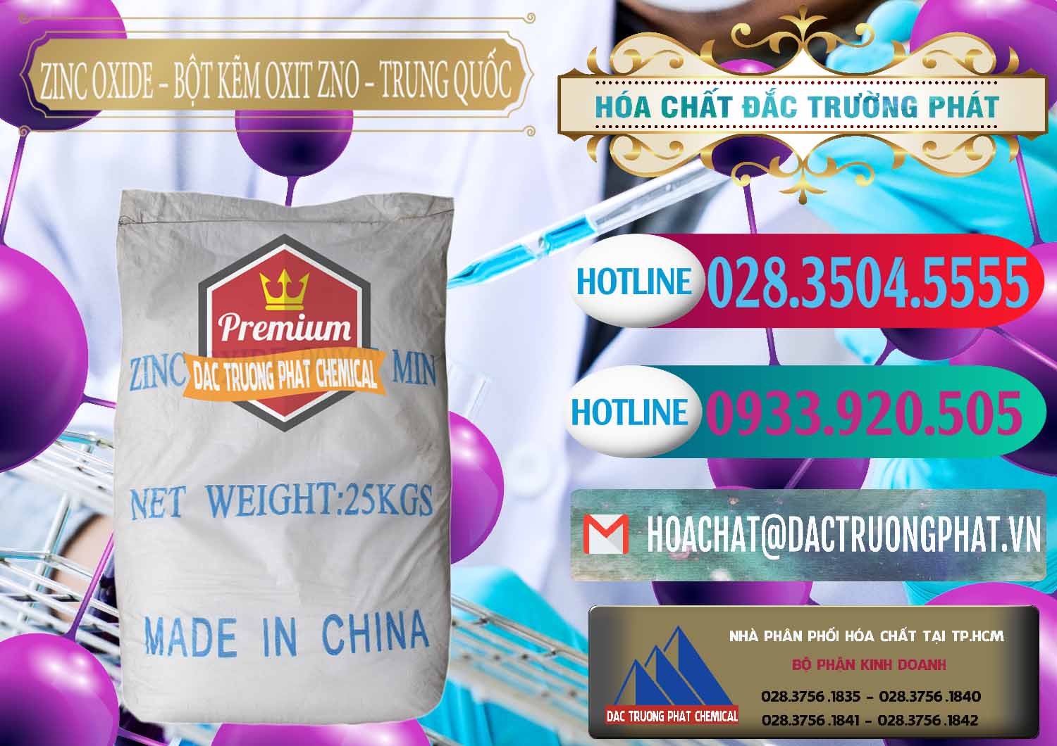 Nơi bán _ phân phối Zinc Oxide - Bột Kẽm Oxit ZNO Trung Quốc China - 0182 - Đơn vị kinh doanh và phân phối hóa chất tại TP.HCM - truongphat.vn