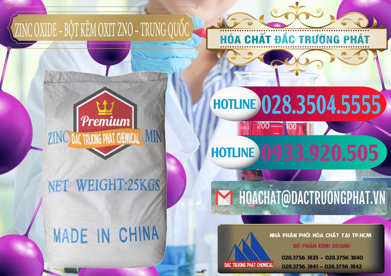 Nơi nhập khẩu ( bán ) Zinc Oxide - Bột Kẽm Oxit ZNO Trung Quốc China - 0182 - Cty phân phối _ kinh doanh hóa chất tại TP.HCM - truongphat.vn