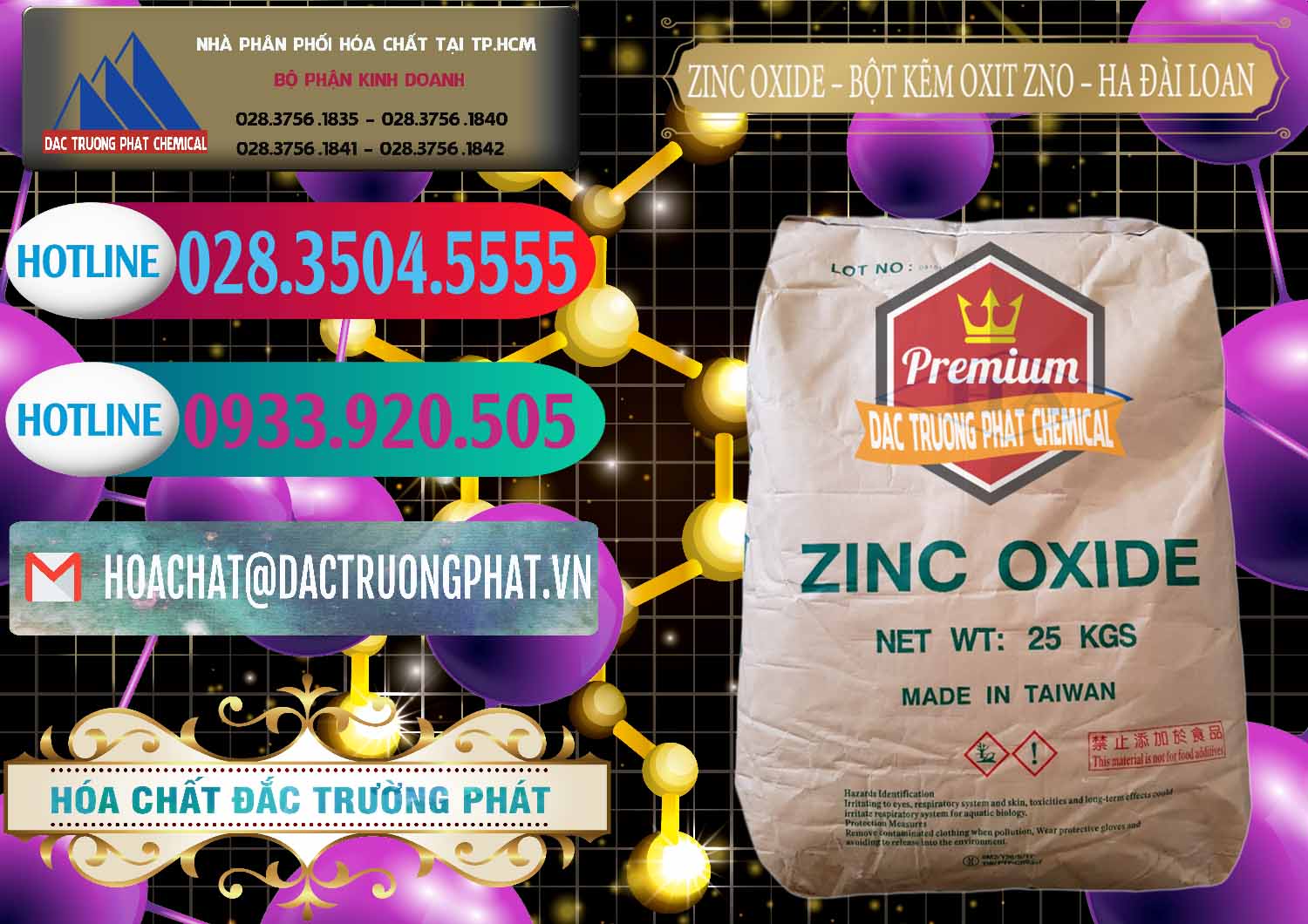 Chuyên bán - phân phối Zinc Oxide - Bột Kẽm Oxit ZNO HA Đài Loan Taiwan - 0180 - Nơi chuyên nhập khẩu ( cung cấp ) hóa chất tại TP.HCM - truongphat.vn
