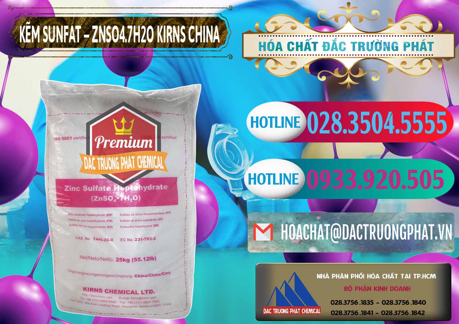 Cty cung cấp - bán Kẽm Sunfat – ZNSO4.7H2O Kirns Trung Quốc China - 0089 - Đơn vị cung cấp ( kinh doanh ) hóa chất tại TP.HCM - truongphat.vn